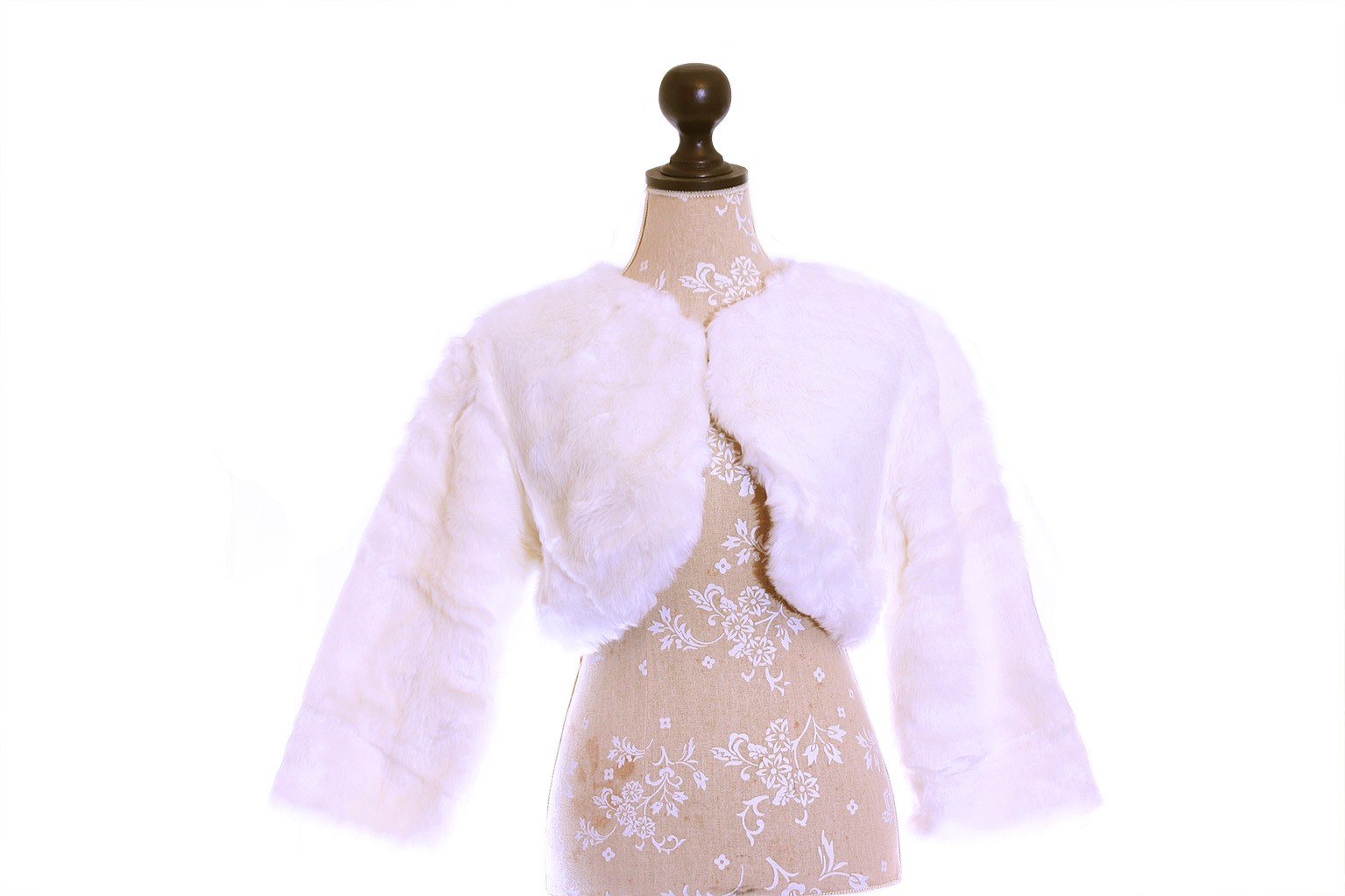 Bolero Mariage Fausse Fourrure Manches Longues Ornella